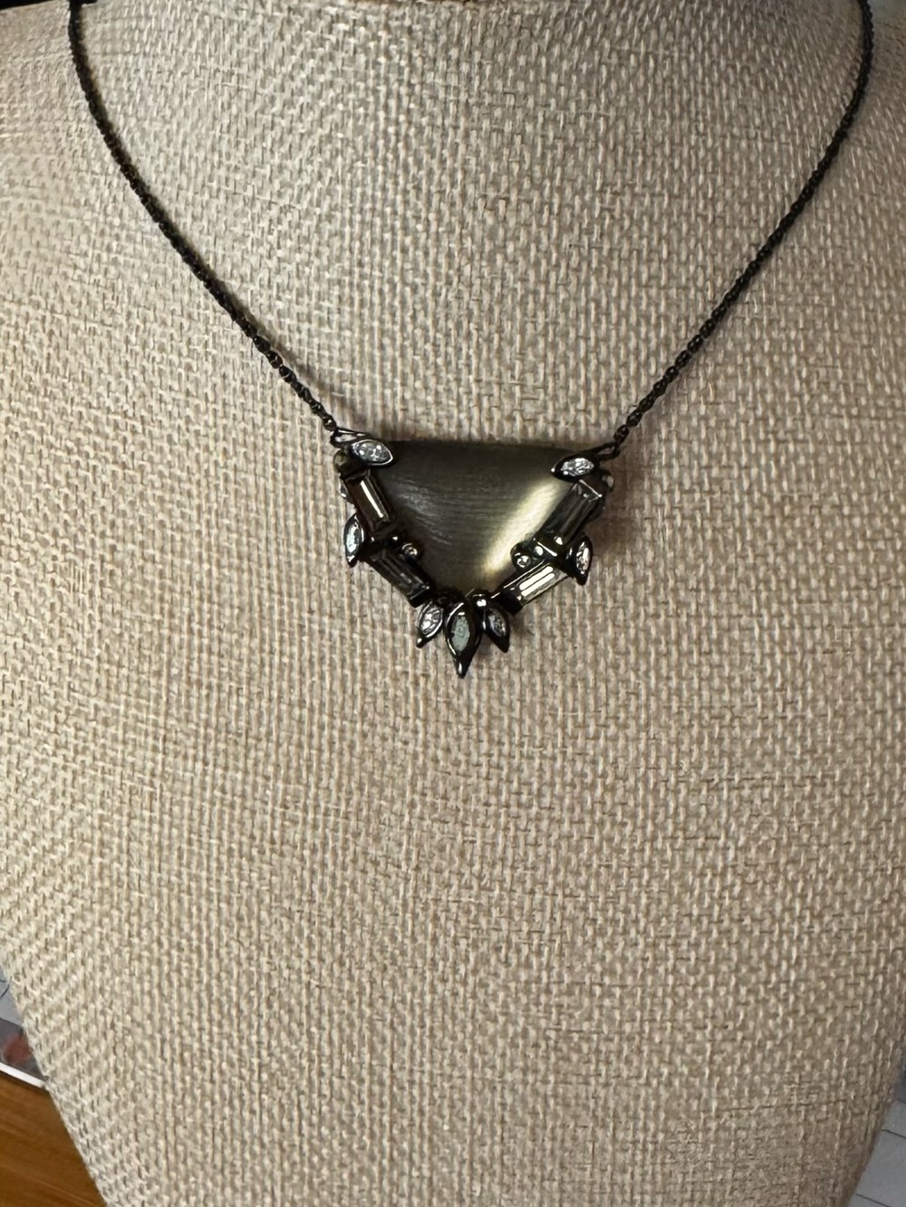 Alexis Bittar Lucite & Crystal Pendant Necklace - Picture 3 of 8